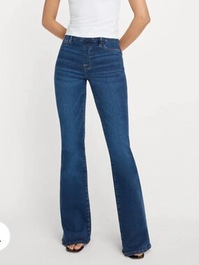 Good American Power Stretch Pull-on Flare Jeans Indigo High-Rise